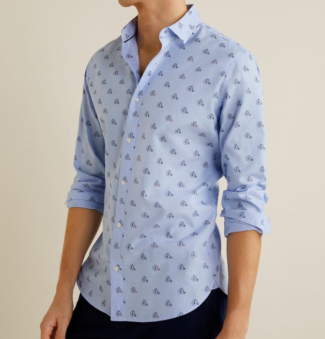 Bavlněná košile slim-fit s potiskem #64