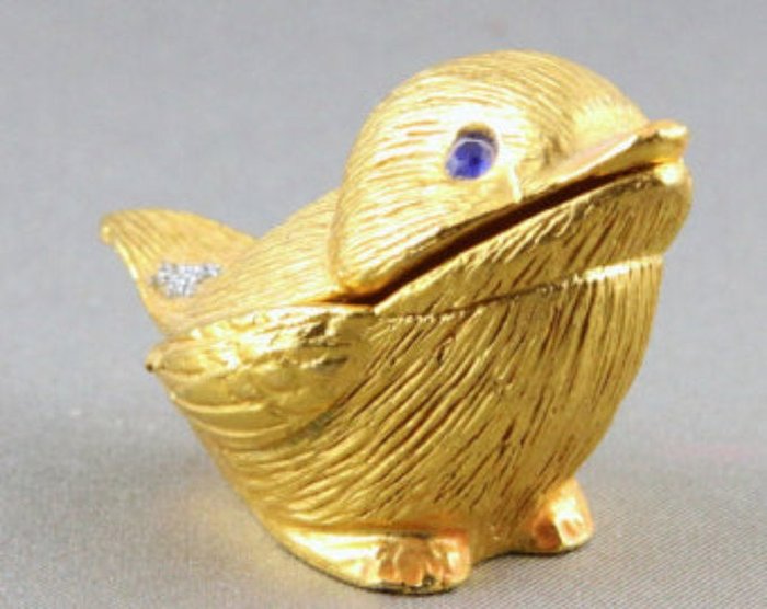 Small Metal Bird Ring Box #103